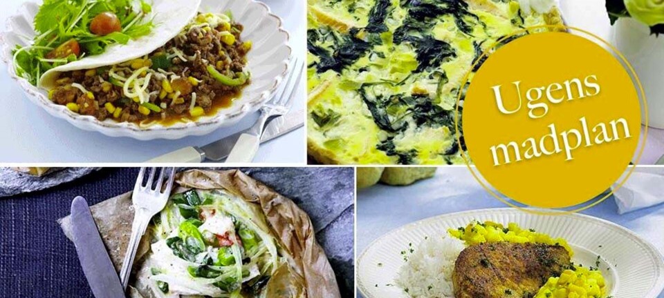 Skøn majssuppe med kylling, mexicansk millionbøf & spinattærte: Her er ugens madplan