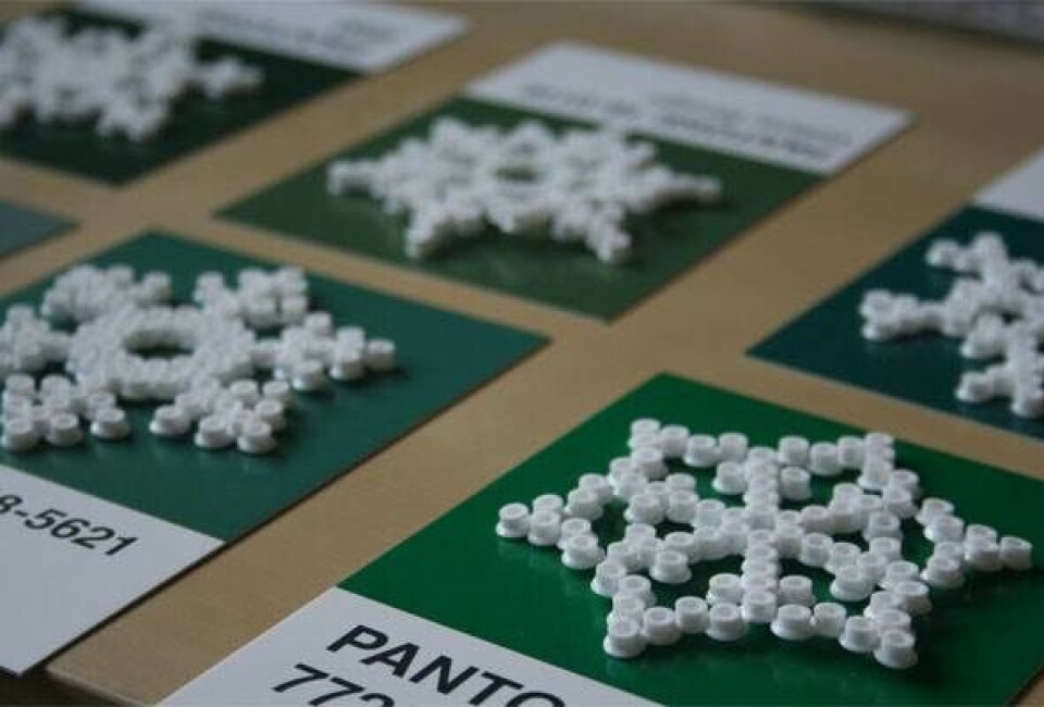 Snefnug i hama perler.