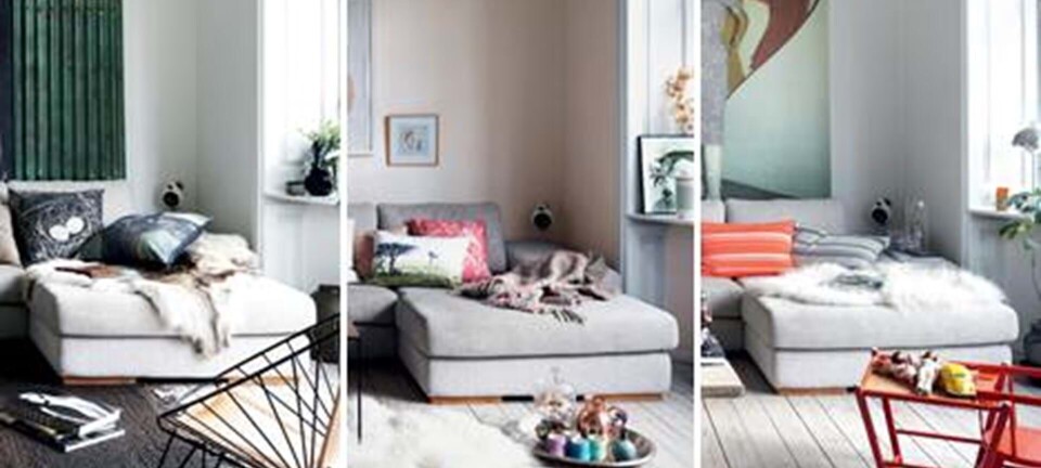 1 sofa i 3 stilarter