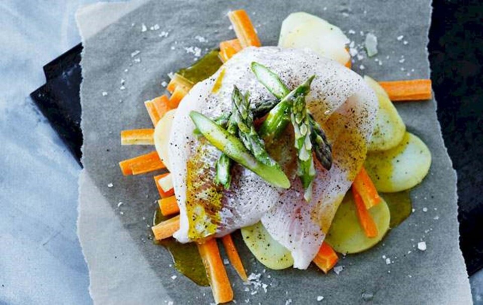 Opskrift på kullerfilet med sommergrønt og urtedressing