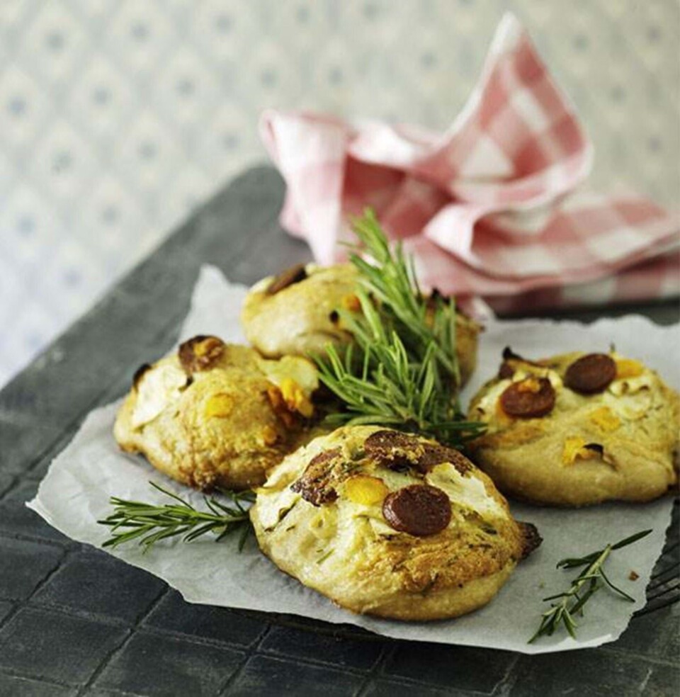 Små rodfrugtbrød med chorizo