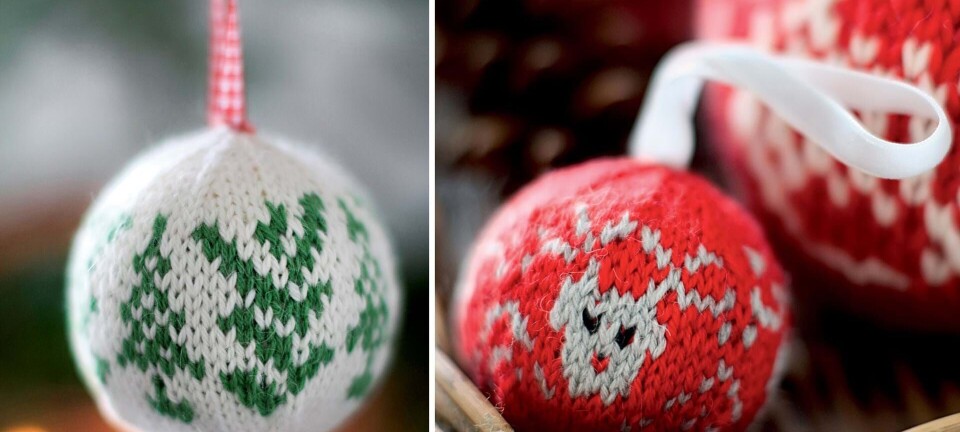 Skønne strikkede julekugler