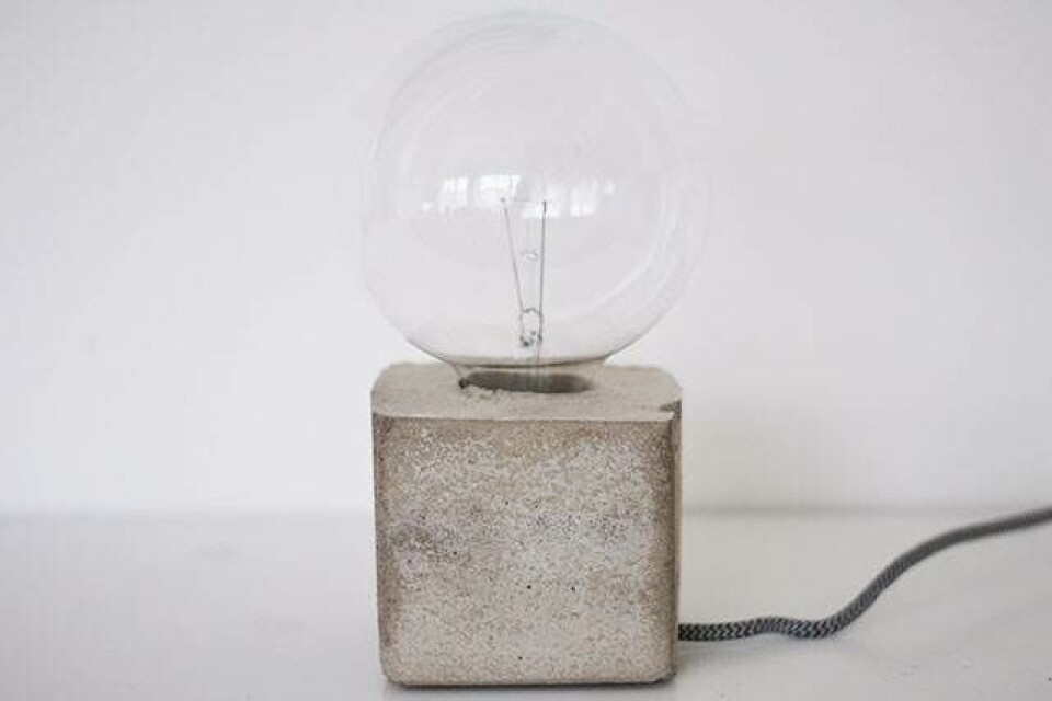 Bordlampe i beton, DIY
