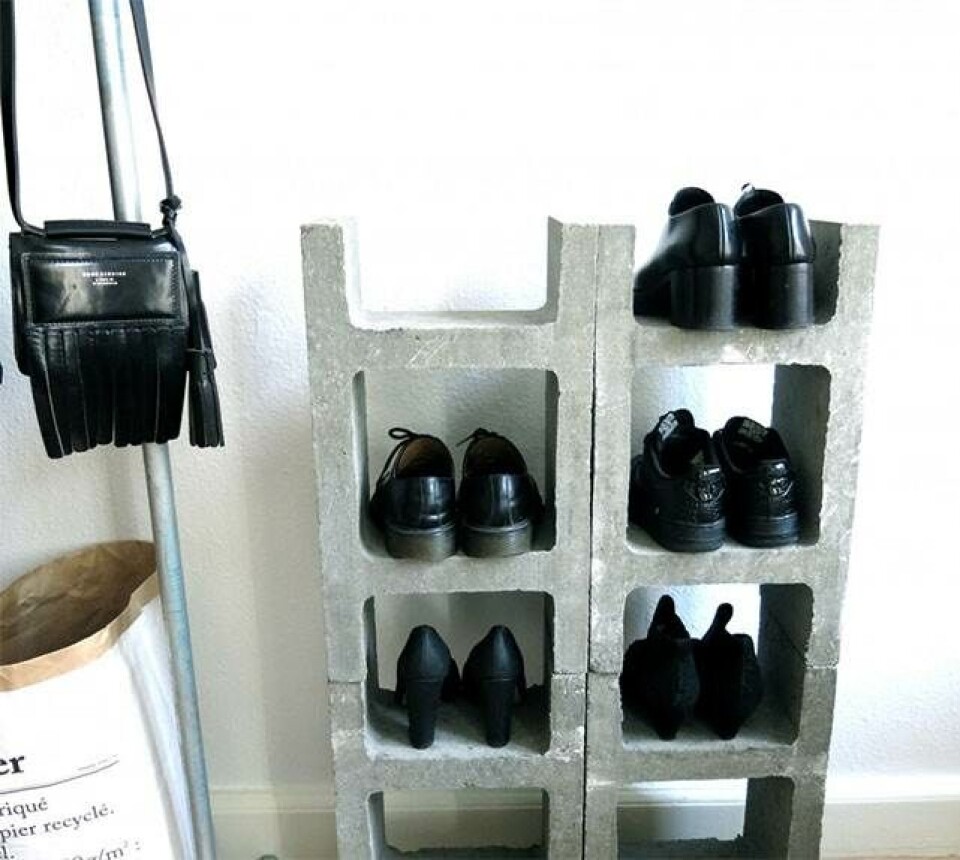 Opbevaring til sko i beton, DIY