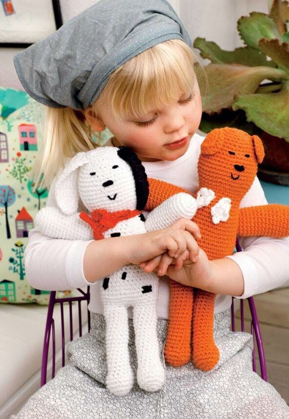 Hæklet hund og bamse