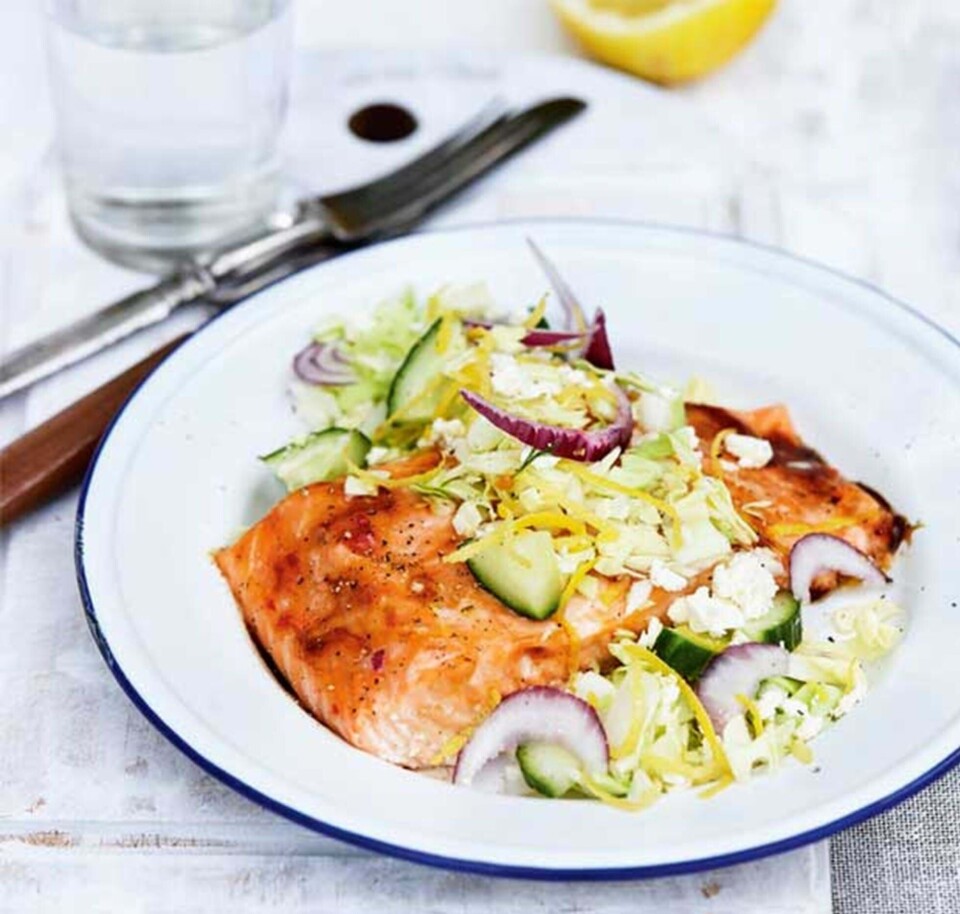 Laks med græsk citronkål