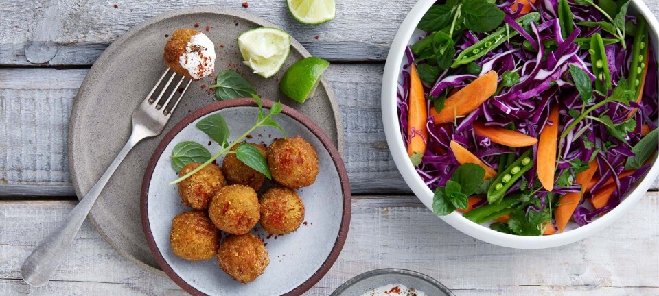 Falafel med hvidløgsdip