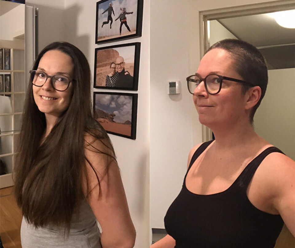Sine har mistet håret til kræft: 'Jeg gik fra at ligne G.I. Jane til at ligne Alfons Aaberg'