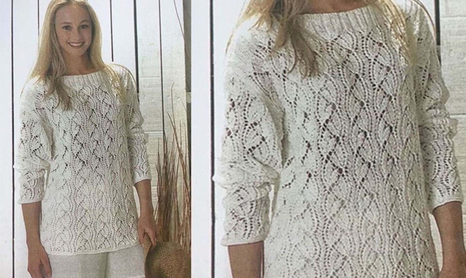 Skøn retro: Damebluse i tulipan-hulmønster