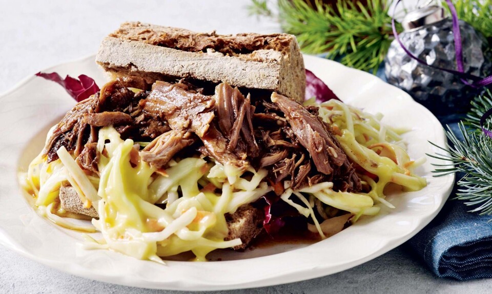 Pulled and med coleslaw