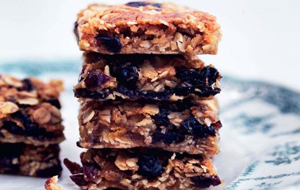 Flapjacks med hvid chokolade