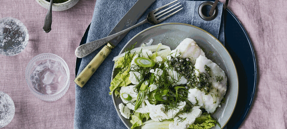 Bagt torsk med kapersvinaigrette