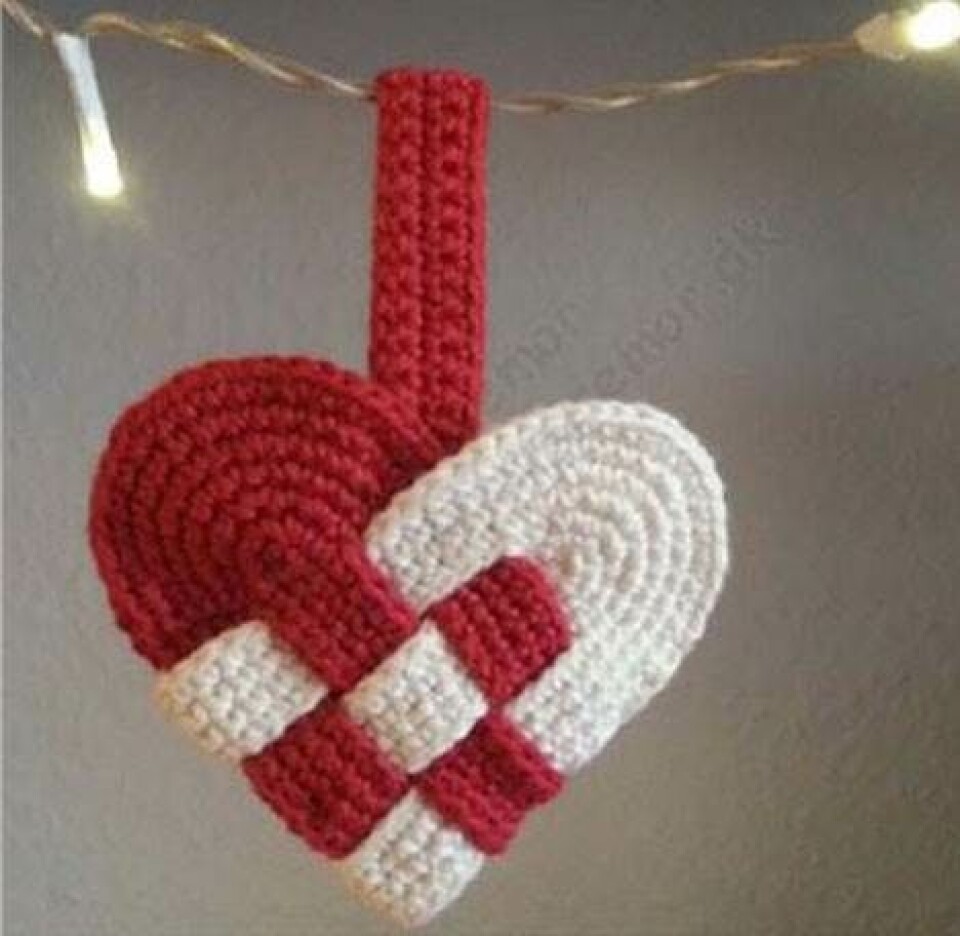 Flette julehjerte - hæklet