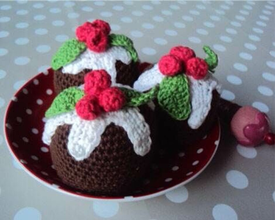 Hæklede julecupcakes