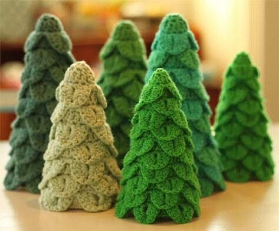 Hæklede juletræer