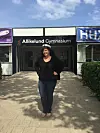 En stolt Hannah med sin nye hue på. (Foto: Privat)