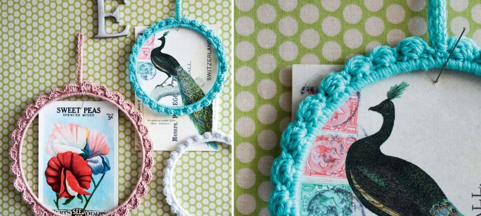 Smukke hæklede billedrammer