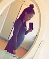 Sarah er 14 uger henne og har allerede fået en fin lille mave (Foto: Privat)