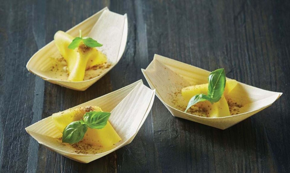 Mango blomster med currycreme og blandede krydderier