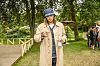 Mikkel Hansen var i festligt humør, da han onsdag troppede op på festivalen.
- Jeg skal være på festivalen hele ugen og høre en masse god musik. (Foto: Michael Stub)