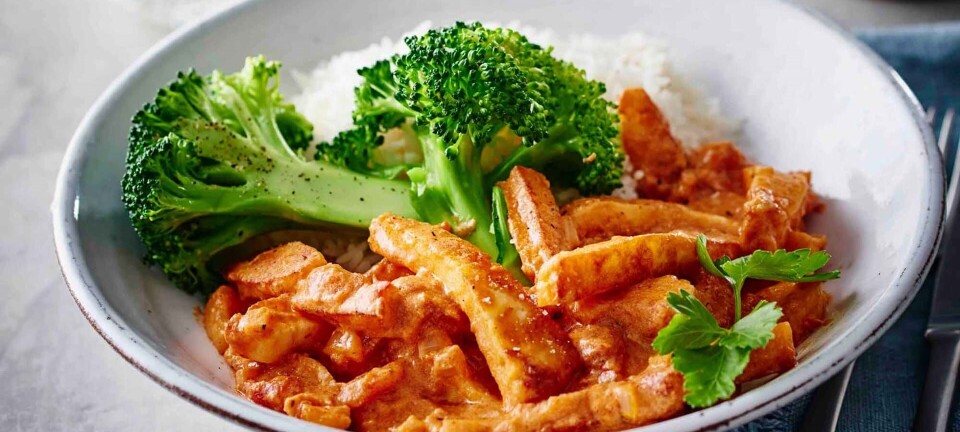 Vegetarisk stroganoff med halloumi