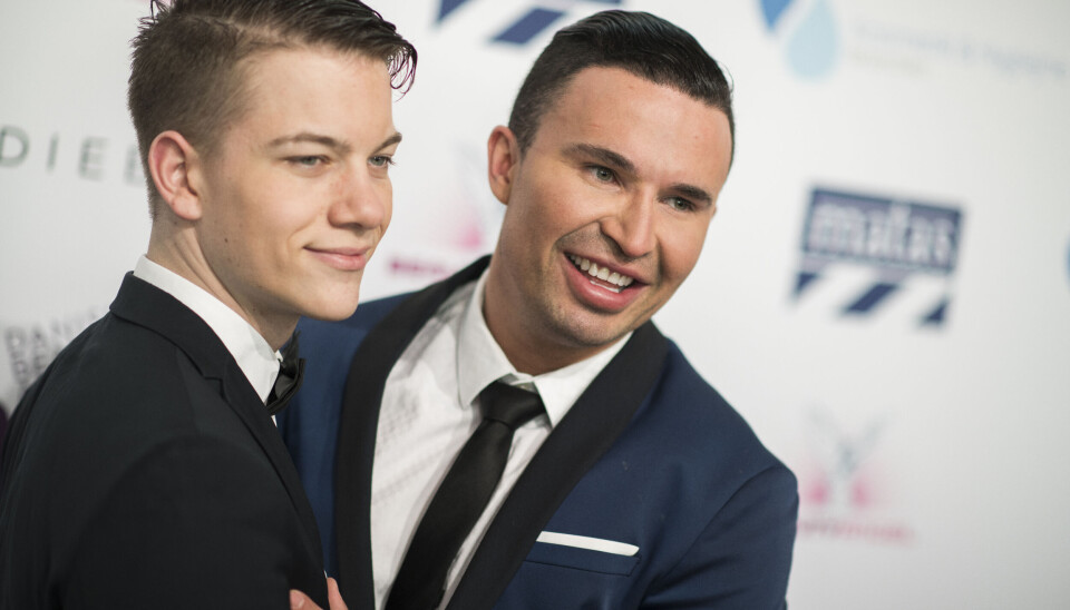 Gustav og kæresten, Niels, til Danish Beauty Awards 2018 (Foto: Anthon Unger)