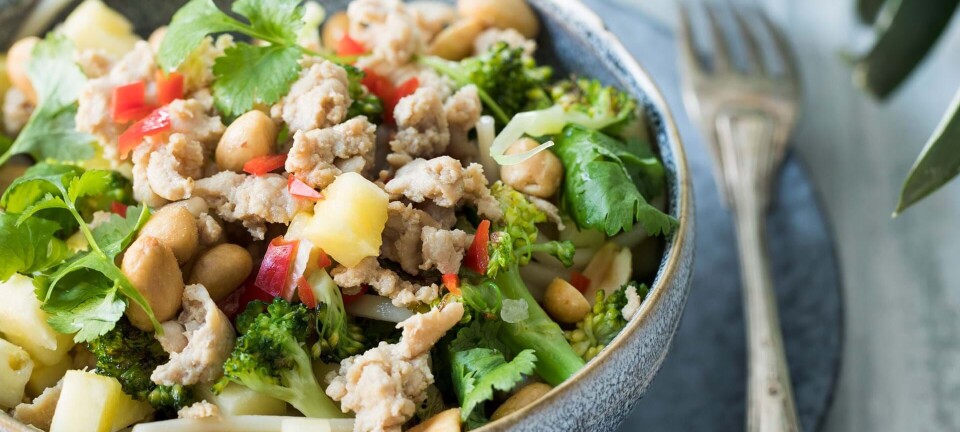 Thainudler med ingefærkrydret kød