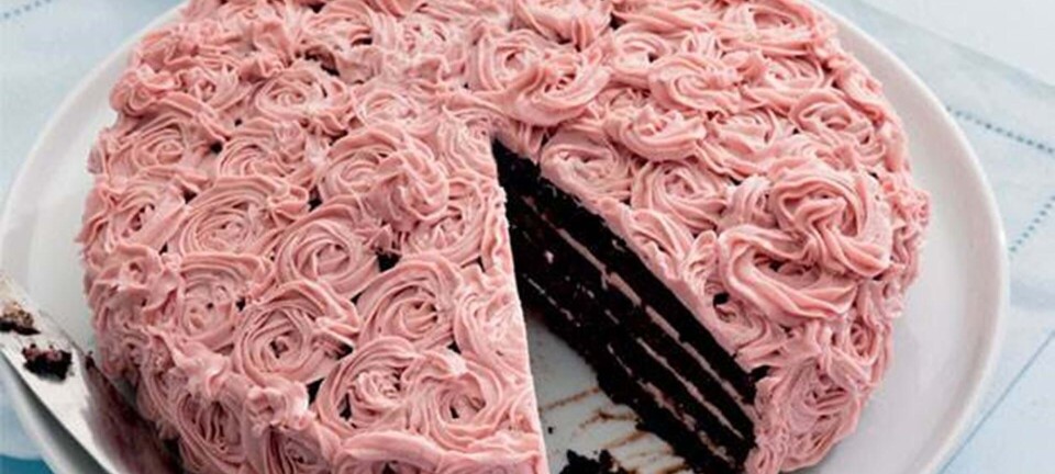 Chokoladekage med brombær og brombærcreme