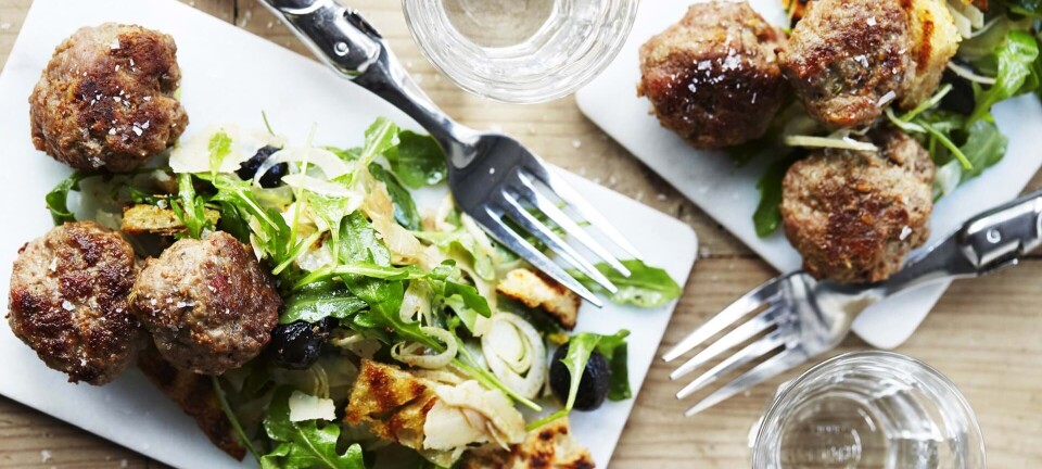 Italienske frikadeller med parmaskine