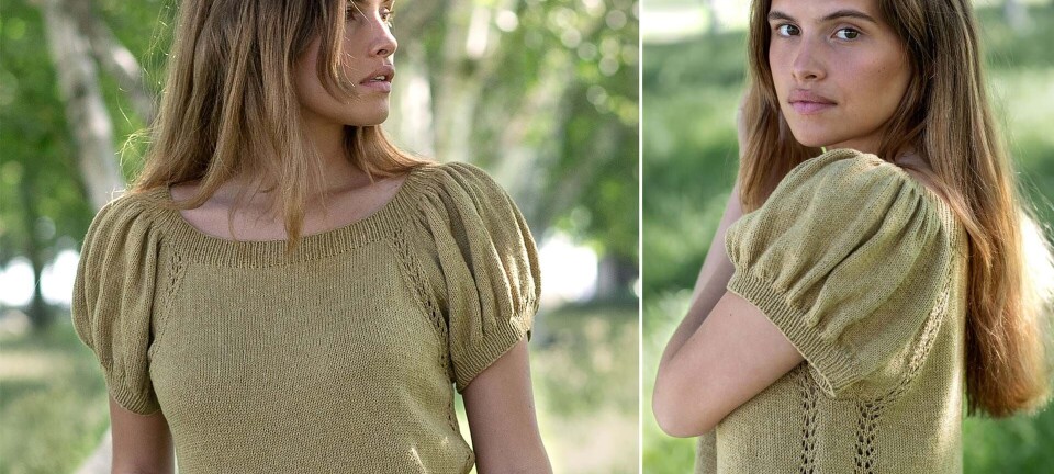 Strik selv: Sommerbluse med pufĂŠrmer