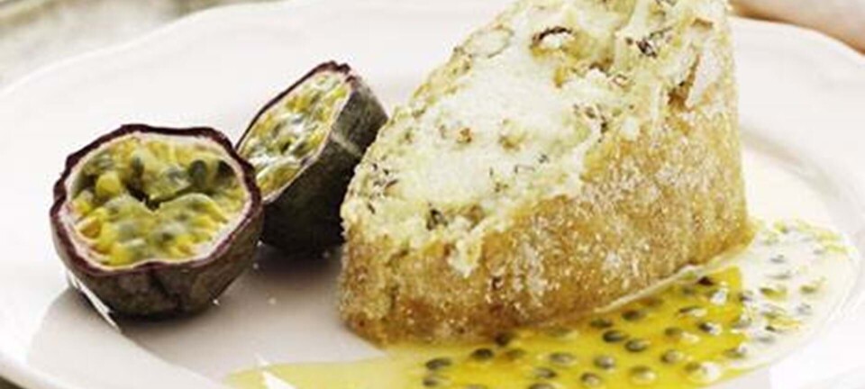 Dessertroulade med hvid chokolade og mokka