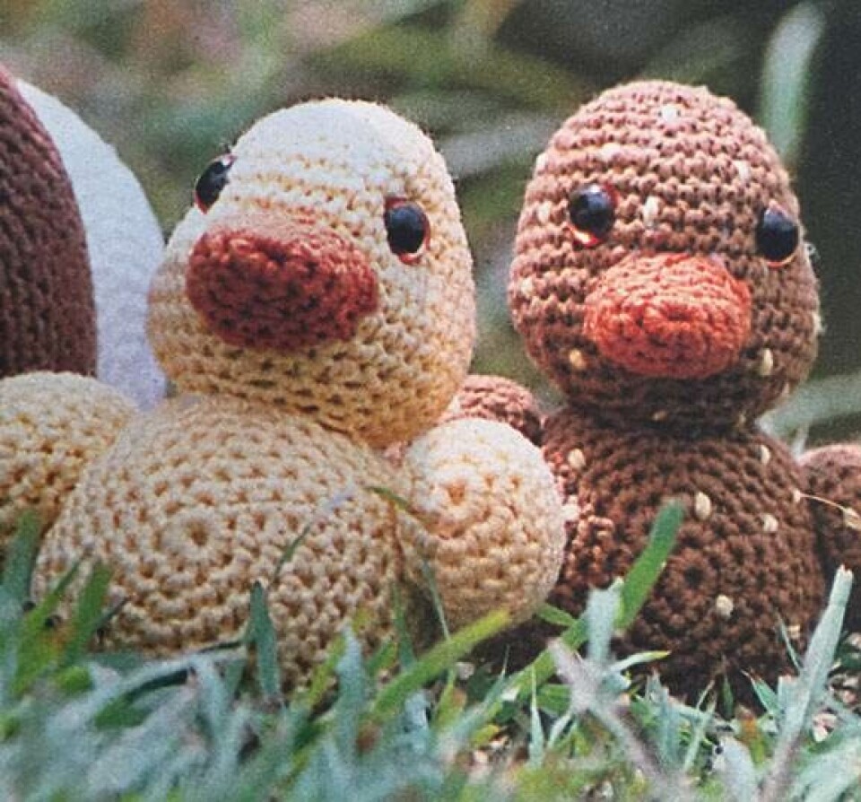 Skøn retro: Hæklet andefamilie