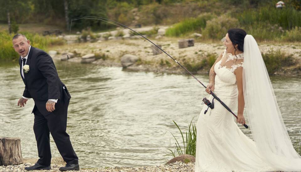 - Jeg har fået en rigtig torsk på krogen, lød det med et stort grin fra Sandra. (Foto: Janus Nielsen)