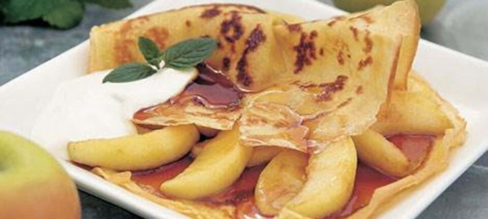 Crepes med æbler
