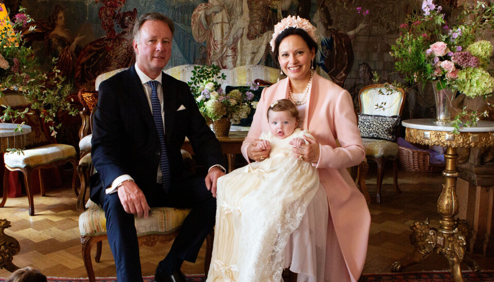 Prins Gustav og prinsesse Carina med datteren prinsesse Mafalda.