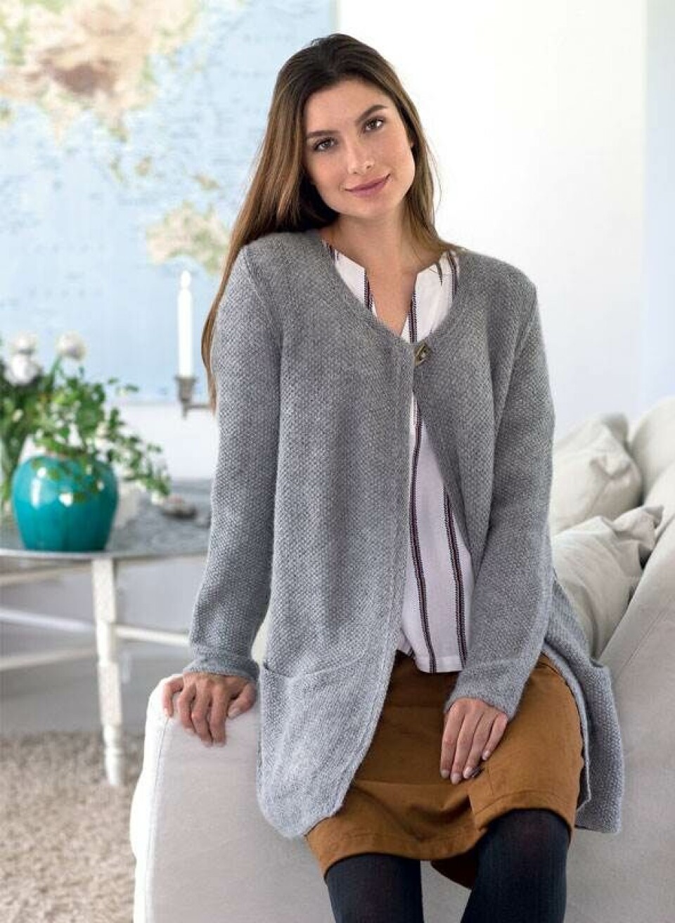 Cardigan i perlestrik