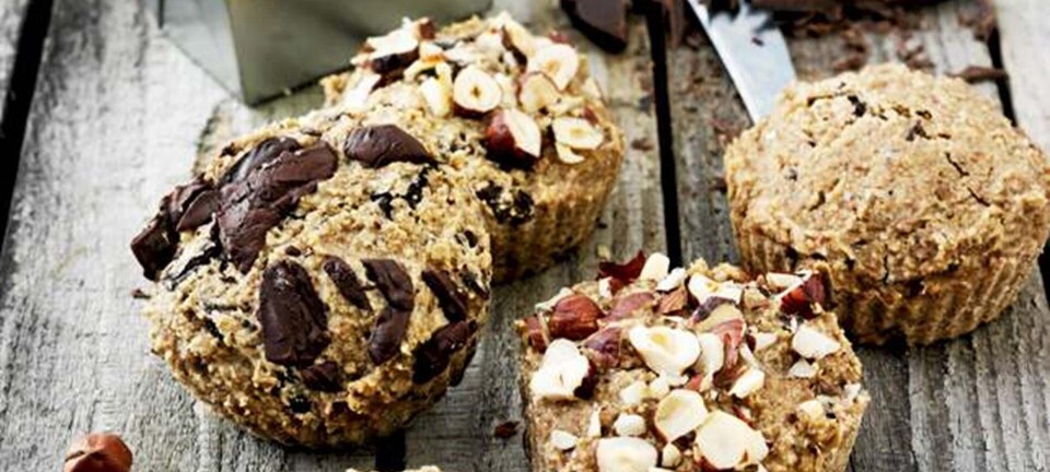 Rugbrødsmuffins med chokolade