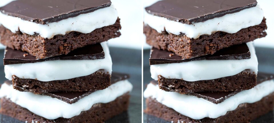 Brownies med chokolade & pebermynte