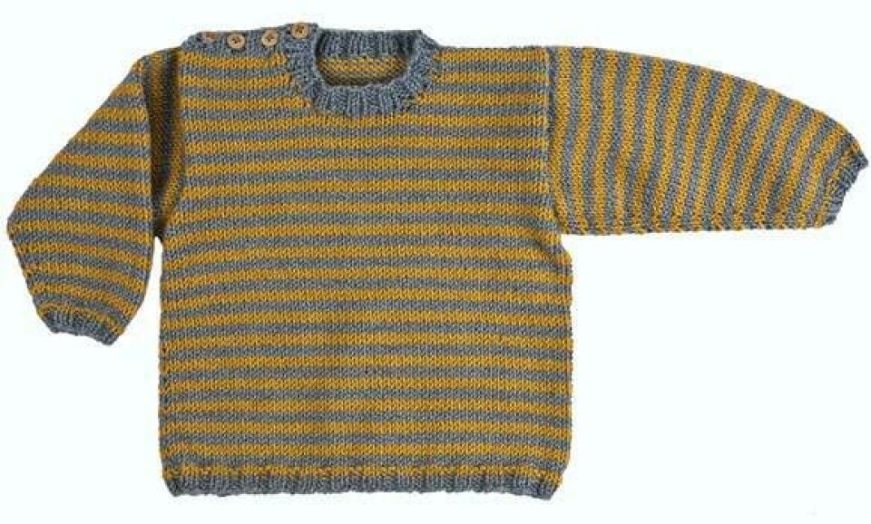 Strik en fin stribet babysweater