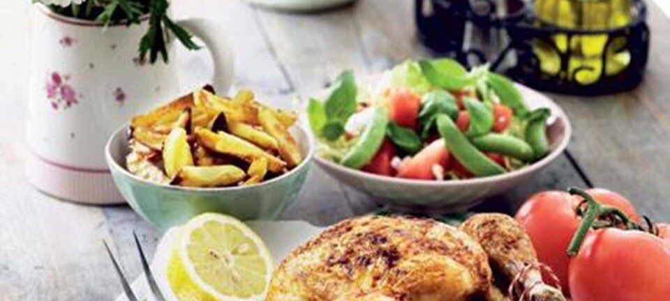 Grillkylling med pommes frites
