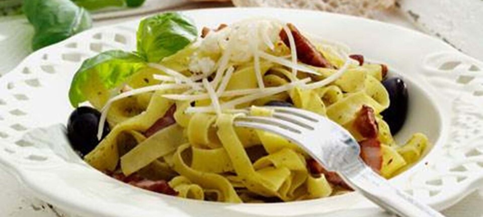 Nem pasta med bacon & pesto
