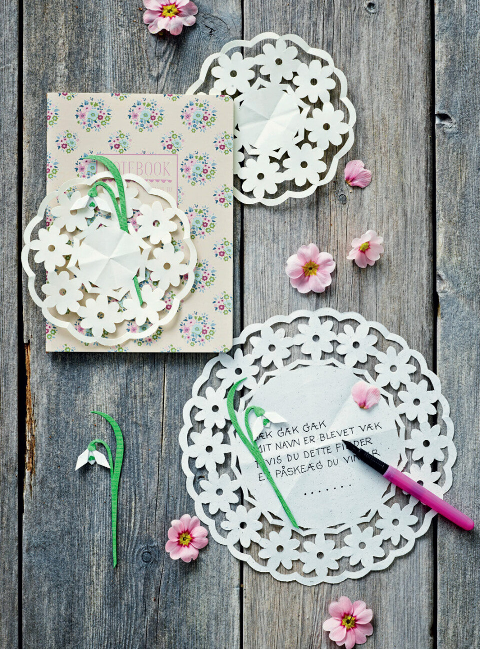 Gækkebrev med blomster