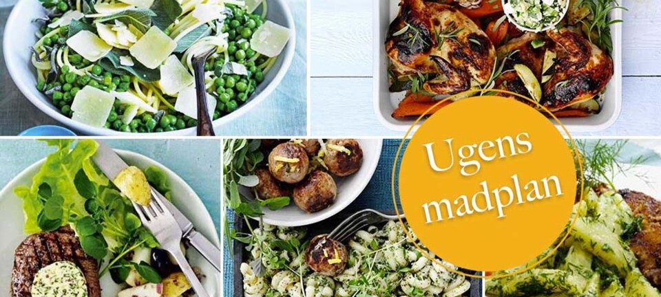 Nem grøn sommerpasta, lækre peberbøffer & en skøn kylling med citrus Her er ugens madplan til dig