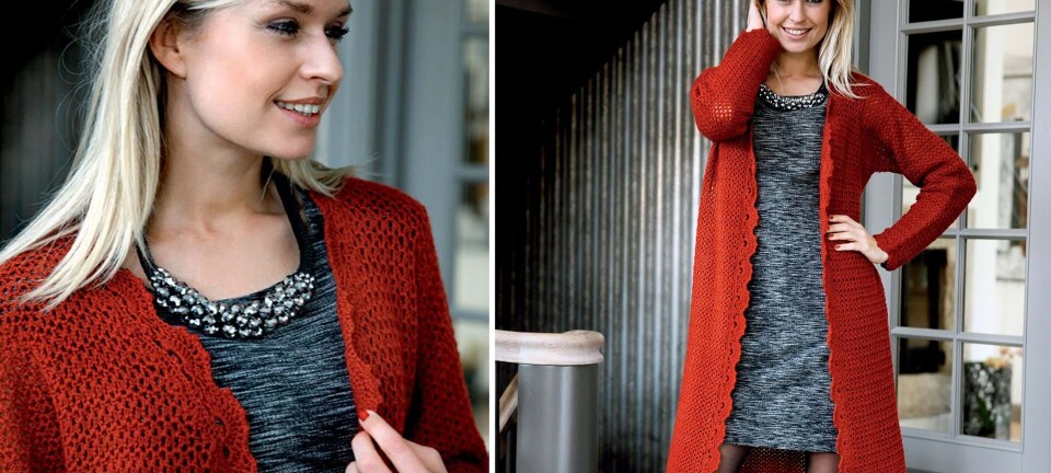 Flot rød hæklet fakke