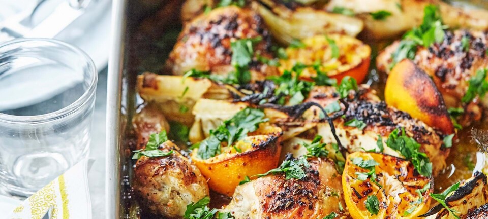 Stegt kylling med klementiner og Pernod