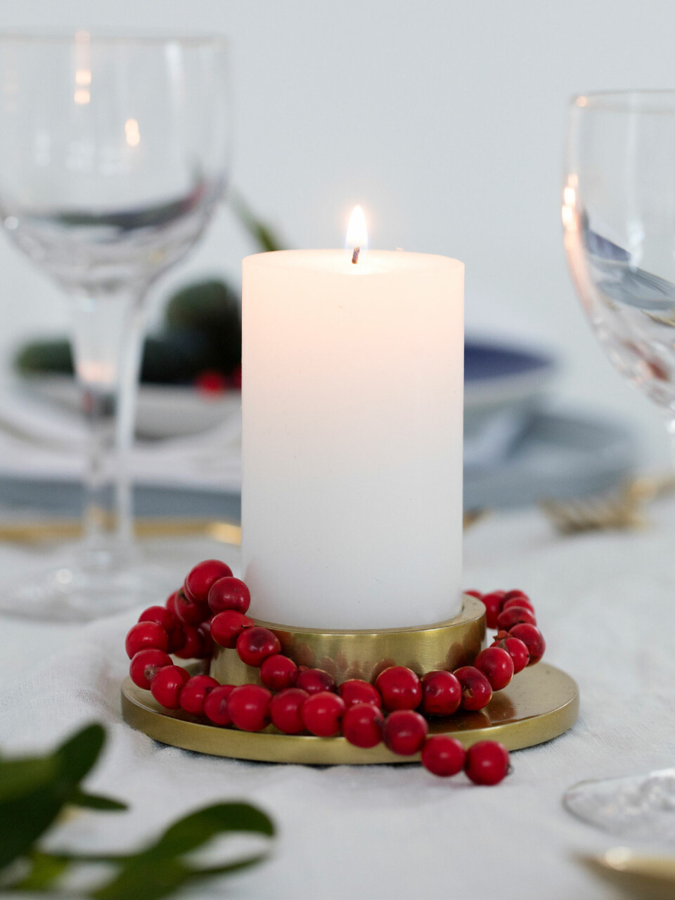 Bloklys juleborddækning