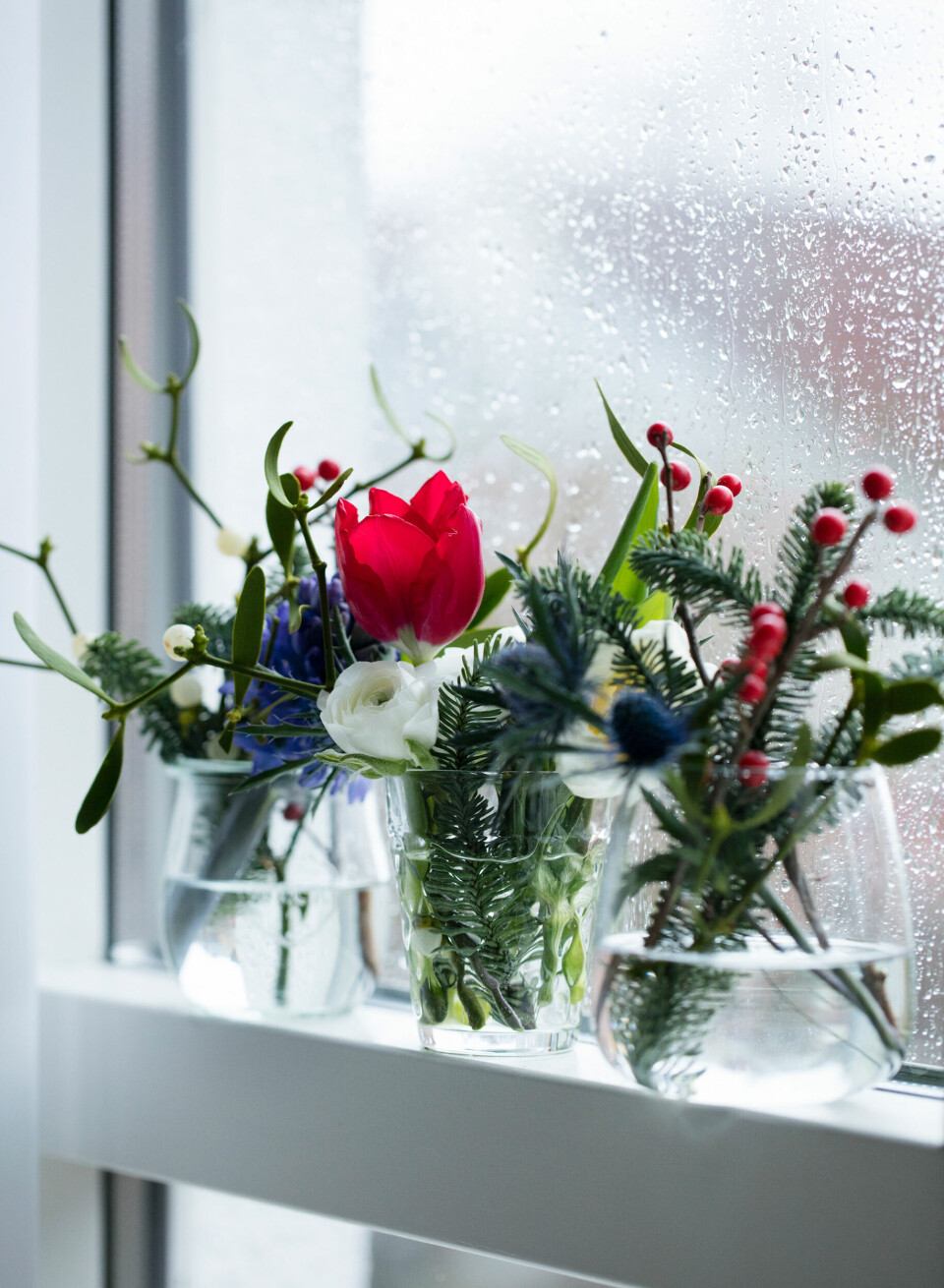 Blomster juleborddækning