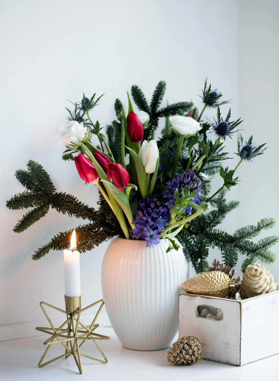 Blomster juleborddækning