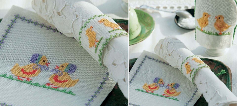 Dejlige broderier til påskebordet