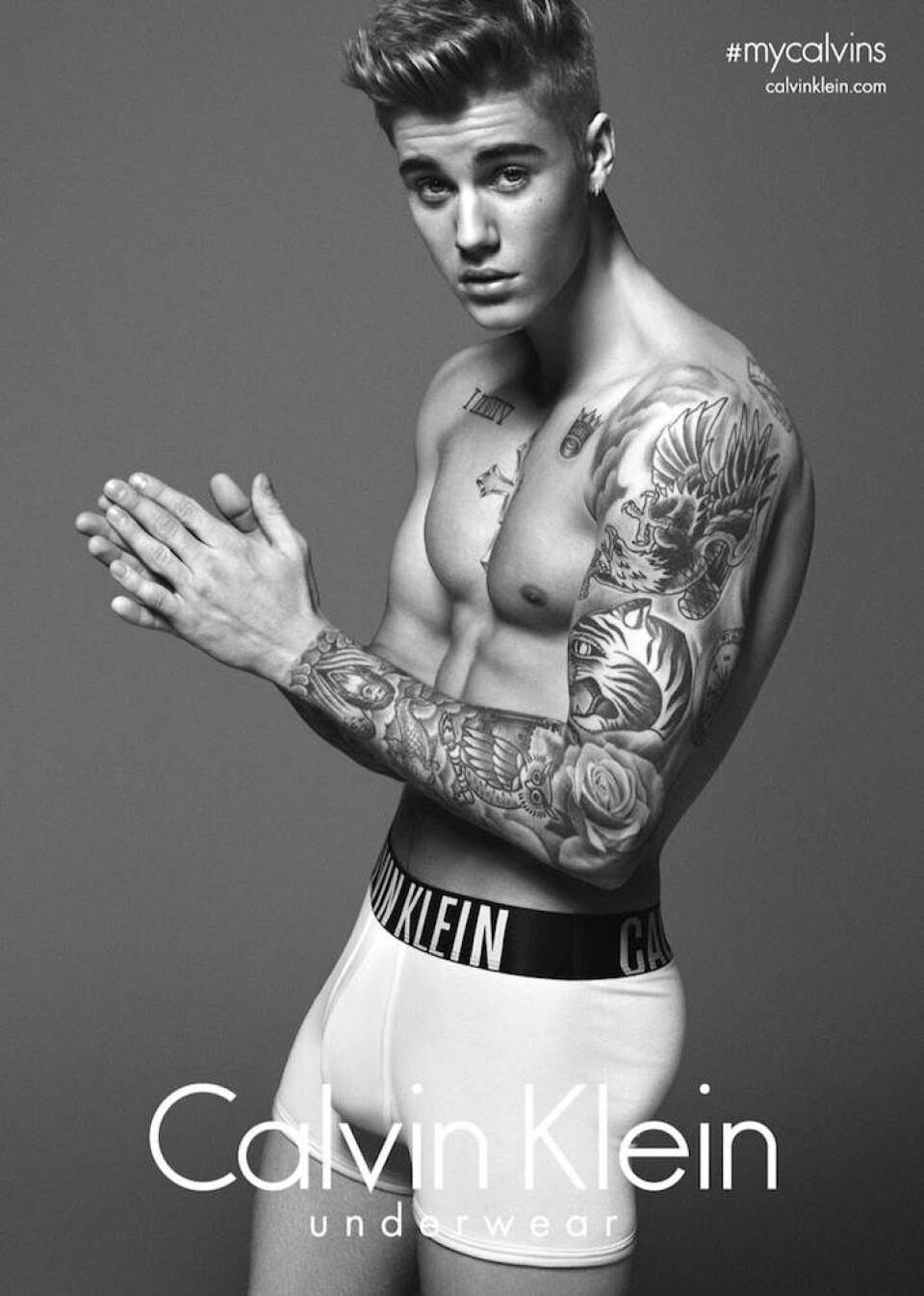 Justin Bieber bliver nyt ansigt - og krop for Calvin Klein
